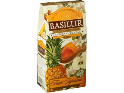 Basilur papier CARIBBEAN COCKTAIL Fruit 100 g, ovocný čaj Karibský koktail, sypaný 100g, FRUIT INFUSIONS