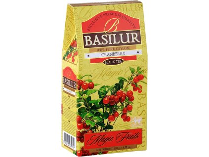 Basilur Magic Fruits Black Cranberry papier 100 g čierny čaj brusnica - Cranberry - s príchuťou brusnice , sypaný, 100g