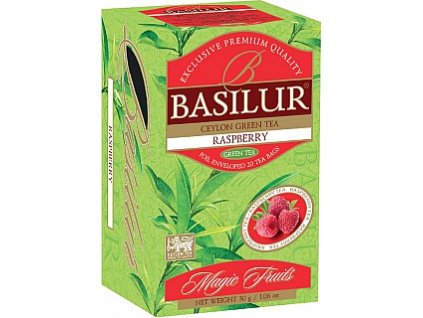 Basilur zelený čaj aromatizovaný, malina, porciovaný s prebalom - 30g (20x 1,5g), Magic Raspberry