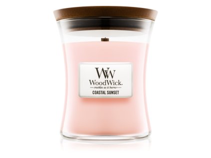 Sviečka Woodwick váza, vôňa západ Slnka na pobreží, 275g - Coastal sunset. Kokos, kvety a morský vzduch