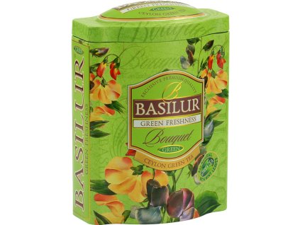 Basilur Bouquet Green tea Freshness, cejlónsky listový zelený čaj ochutený mätou, sypaný. 100g. Green Freshness