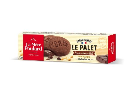 La Mére Poulard maslovo - čokoládové sušienky ku káve. 125g. La Mére Poulard All chocolate French shortbread
