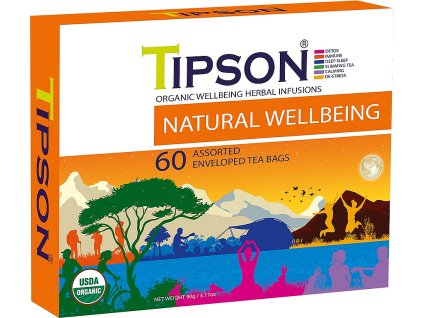 BIO bylinné čaje Tipson pre podporu organizmu. 60 porcií. Certifikát USDA Organic. BIO Wellbeing