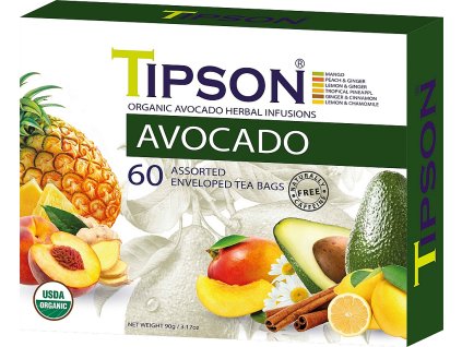 BIO bylinné čaje Tipson avokádo. 60 porcií. Certifikát USDA Organic. BIO Avocado assorted