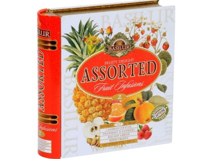 Basilur kniha Fruit Infusions Book Fruity Delight, ovocný čaj - čajová kniha, porciovaný v prebale, 57g, 32 porcií. Fruit Infusion. Tea book