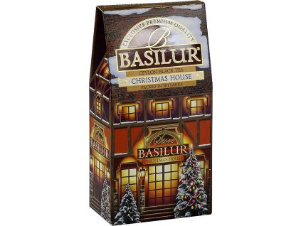 Basilur Personal Christmas House papier 100 g, cejlónsky čierny čaj s kúskami ovocia a vôňou vanilky, citrónu a pomaranče, sypaný, 100g, BASILUR Winter Tea house - Vianočný čaj