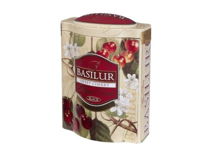 Basilur BLACK SWEET CHERRY plech 100g, cejlónsky čaj s príchuťou čerešní, sypaný, 100g, plechová dóza, Sweet cherry.