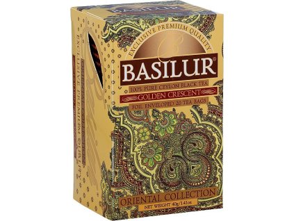 Basilur čistý čierny cejlónsky čaj - Zlatý polmesiac, porciovaný s prebalom, 40g (20x2g), Golden Crescent -Oriental collection