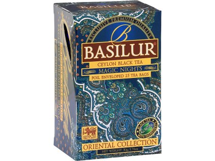 Basilur čierny cejlónsky čaj - Magická noc, porciovaný s prebalom, 25 porcií, Magic Nights - Oriental collection