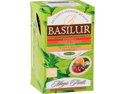 Basilur Magic Fruits Green tea mix balenia, prebal, zelený čaj ochutený, porciovaný s prebalom - 25 porcií, 5 druhov čaje