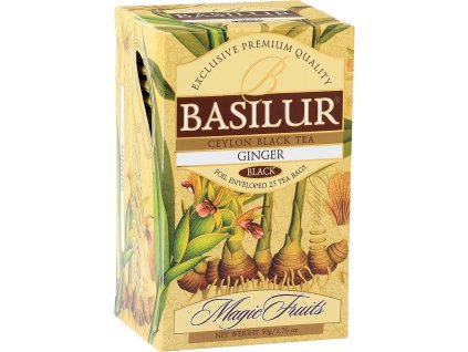 Basilur čierny cejlónsky čaj so zázvorom, porciovaný s prebalom, 25 porcií, Ginger - Magic Fruits