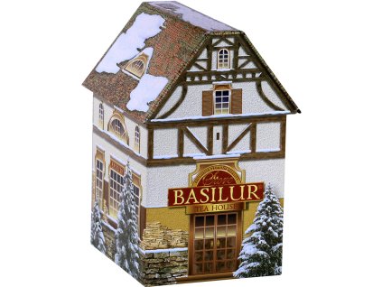 Basilur zimný domček - darčekové balenie, cejlónsky čierny čaj ochutený, 100g, balenie TEA HOUSE. VIANOČNÝ ČAJ