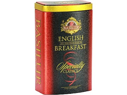 Basilur Specialty English Breakfast papier 100 g, raňajkový čaj, čierny, sypaný, čajová dóza