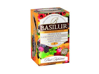 Basilur ovocný čaj - mix čajov, porciovaný v prebale, 45g - 25 porcií. Fruit Infusion assorted volume 1