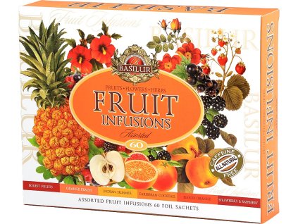 BASILUR OVOCNÝ ČAJ FRUIT INFUSIONS 60 sáčkov, Assorted, prebal, 108 g (60x1,8g), DARČEKOVÁ VARIACIA ČAJOV