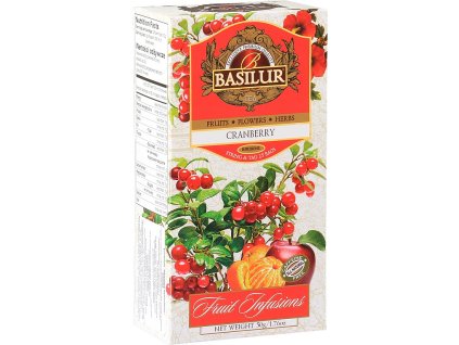 BASILUR Fruit Infusion CRANBERRY, 25x2g, ovocný čaj s brusnicou, porciovaný, 50g