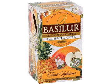 Basilur Fruit Infusion Caribbean cocktail 20 x 1.8 g, ovocný čaj karibský koktail, porciovaný s prebalom, 36g