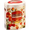 Basilur ovocný Strawberry and Raspberry plech 100g, čaj s kúskami ovocia, jahoda - malina, sypaný, 100g, plechová dóza FRUIT INFUSIONS - STRAWBERRY and RASPBERRY