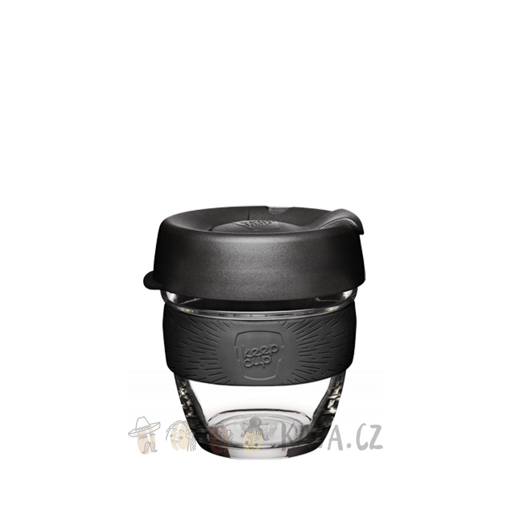 reusable glass cup black lid