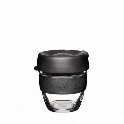 reusable glass cup black lid