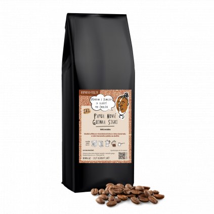 zrnková káva Papua Nová Guinea Sigri pražená na espreso