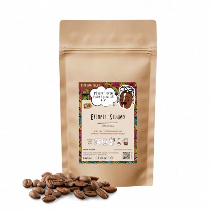 zrnkova káva etiopie sidamo 250g