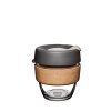 reusable glass cup cork band grey