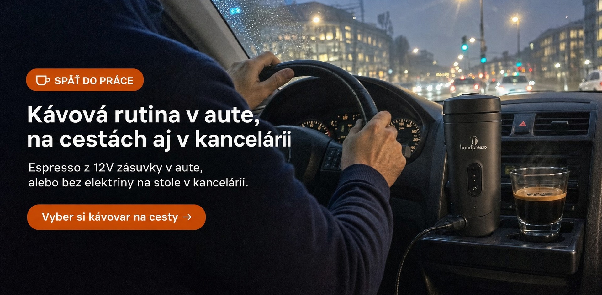 Naspäť do práce po dovolenke - kávová rutina v aute a kancelárii