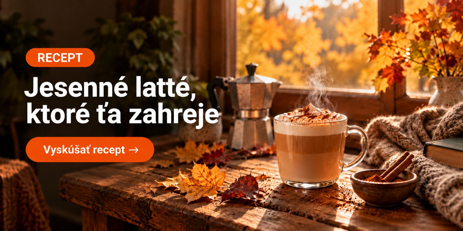 Zahrievacie jesenné latte - recept na kávu, čo ťa zahreje