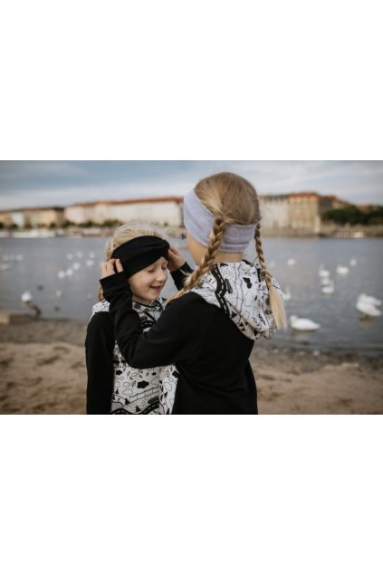 Překřížená čelenka - černá