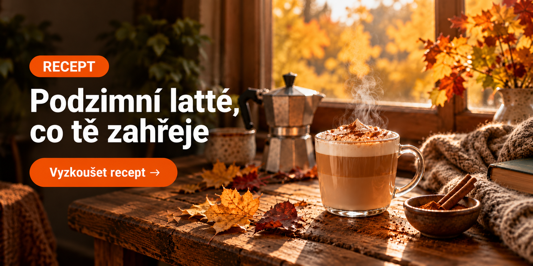 Zahřívací podzimní latte - recept na kávu, co tě fakt zahřeje