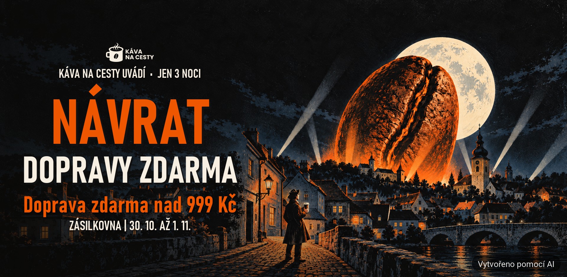 Halloween: doprava zdarma přes Zásilkovnu nad 999 Kč, 30. 10. až 1. 11.