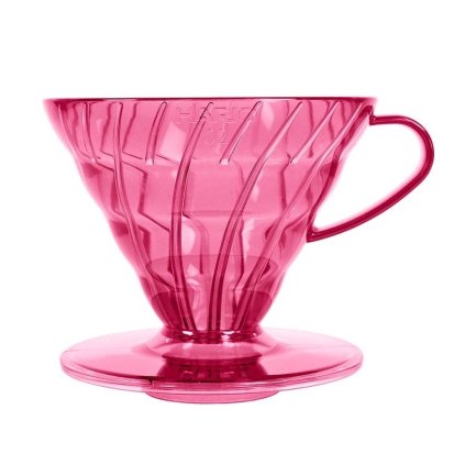 Hario plastový dripper na kávu V60 02 růžový1