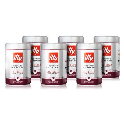 illy Espresso Dark balíček mletá káva v plechovce 6x 250 g