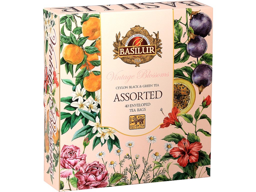 BASILUR Vintage Blossoms Assorted přebal 40 gastro sáčků (40x1,5g)