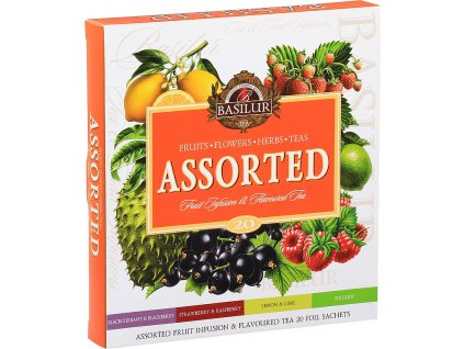 BASILUR Assorted Fruit & Flavoured Tea přebal 20 gastro sáčků (1,8g x 10, 2g x 5, 1,5g x 5)