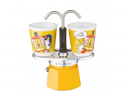 Bialetti Mini Expres 2 porce Lichtenstein + 2 Hrnečky