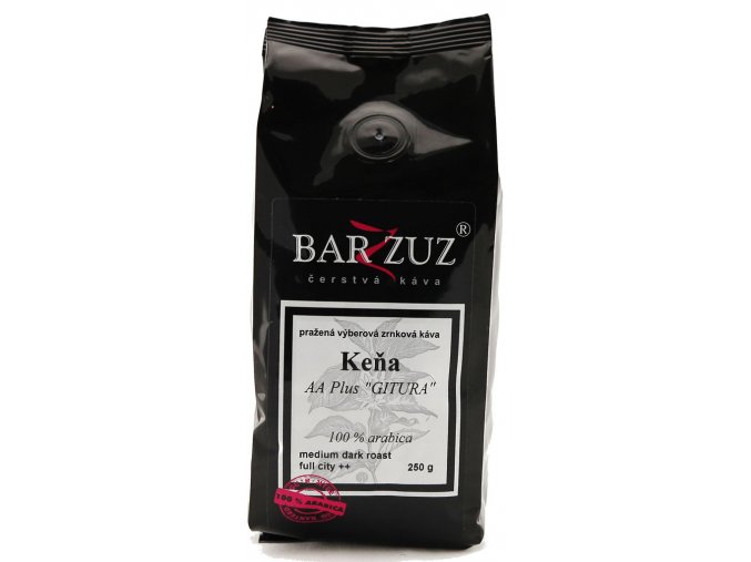 BARZZUZ Keňa AA zrnková káva 250g