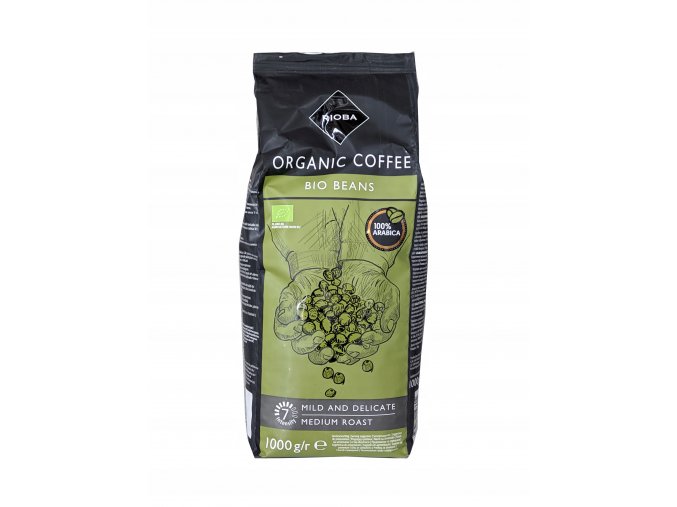 Rioba Organic Coffee Bean Bio 100% Arabica zrnkova kava 1kg