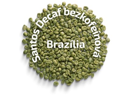 Zelená káva Brazília Santos Decaf bezkofeínová, 1 kg