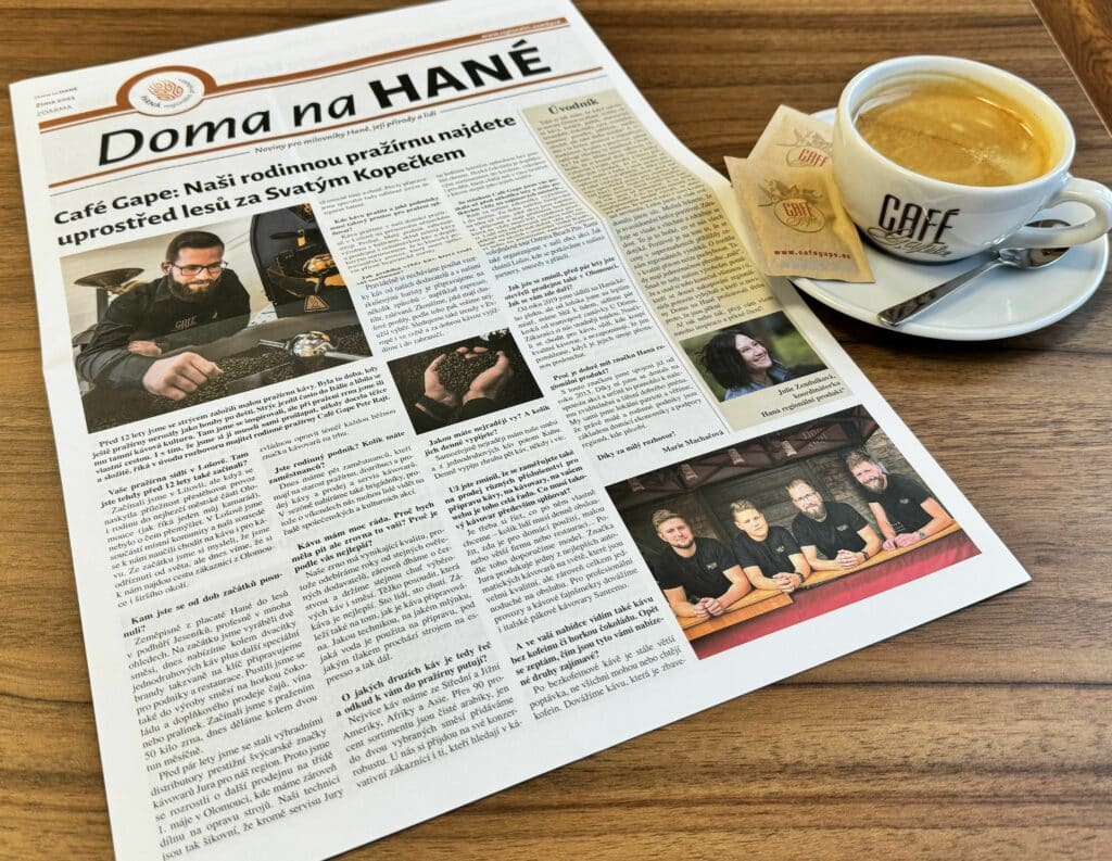Cafe Gapé: Naši rodinnou pražírnu najdete uprostřed lesů za Svatým Kopečkem
