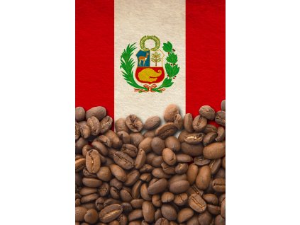 Čerstvě pražená zrnková káva z Peru