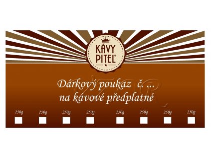 dárkový poukaz na kávové předplatné Kávy pitel