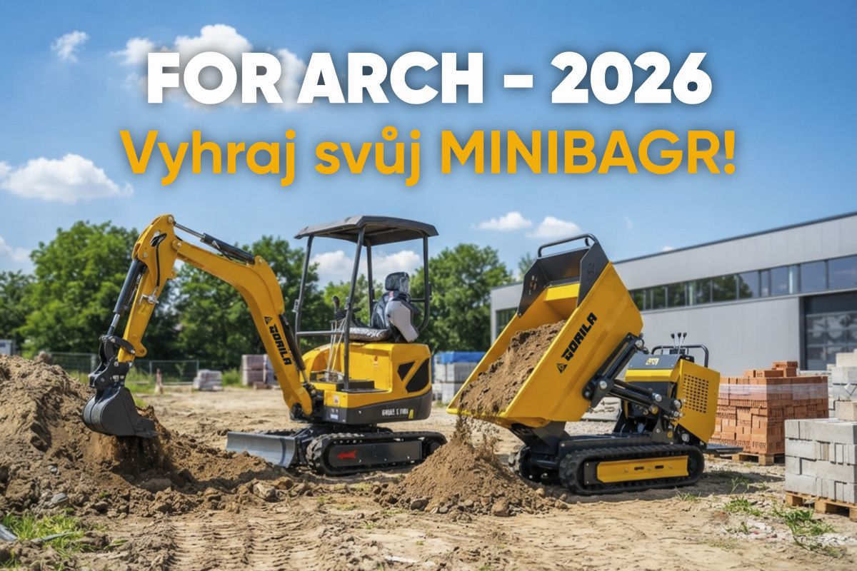 Přijďte za námi na stavební veletrh FOR ARCH 2026 a vyhrajte minibagr