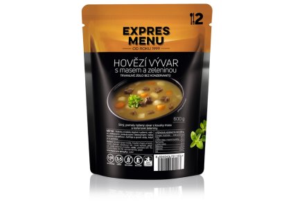EXPRESS MENU BEEF BROTH WITH MEAT AND VEGETABLES 2P