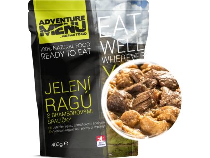 Adventure menu - Deer ragout with potato dumplings