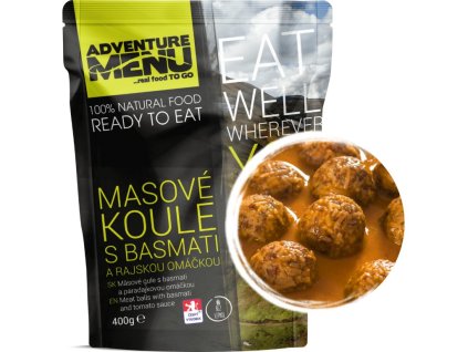 Adventure menu - Meatballs with basmati and tomato sauce