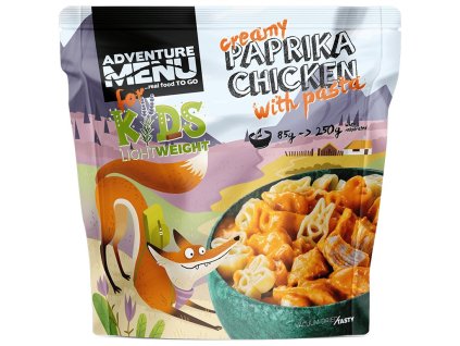 Adventure menu - Chicken on paprika with pasta
