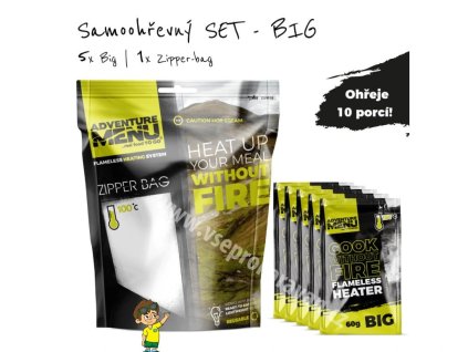 Adventure menu - Self-heating SET 5x60g + Zipper bag