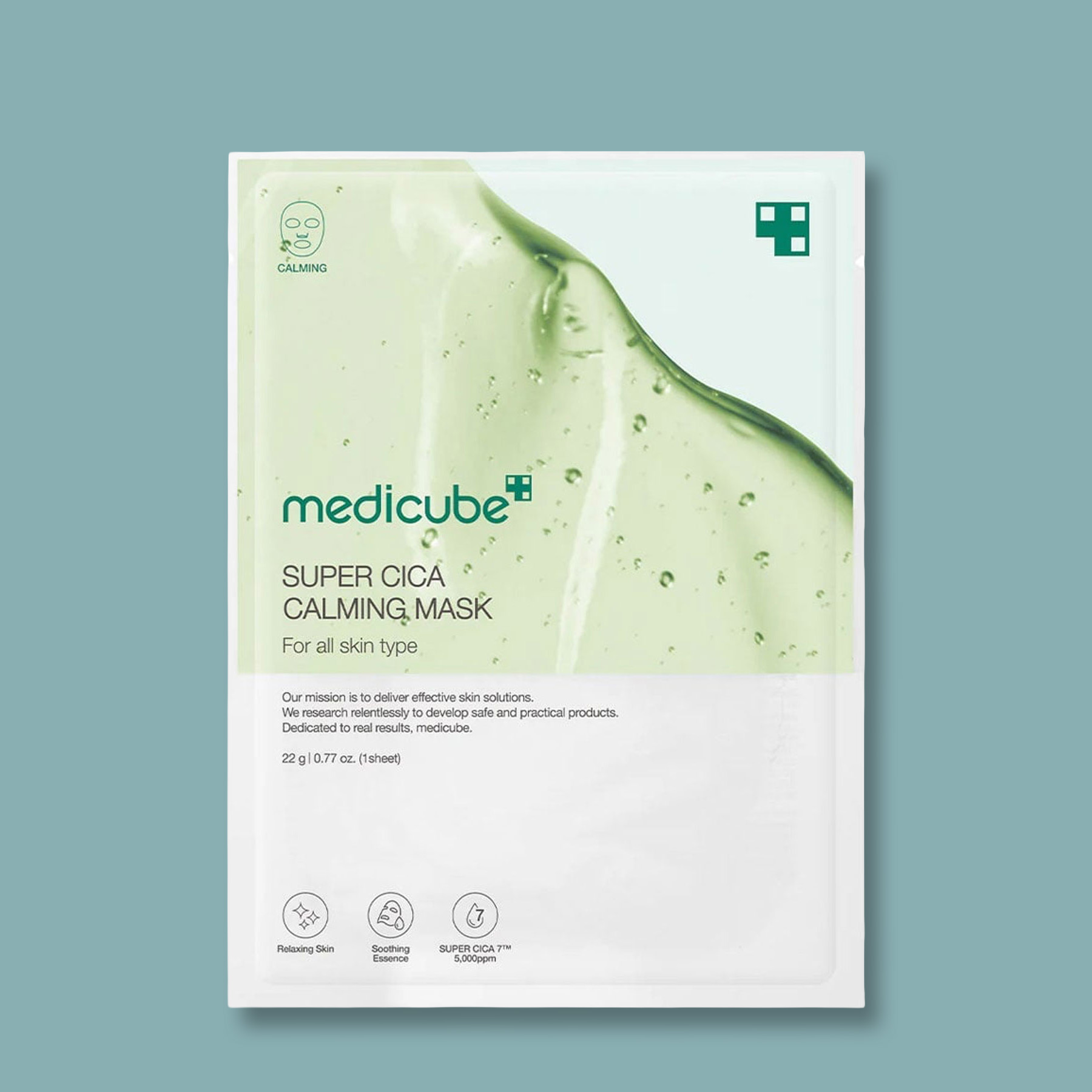 Medicube Super Cica Calming Mask Upokojujúca plátienková maska 1 ks 22 g